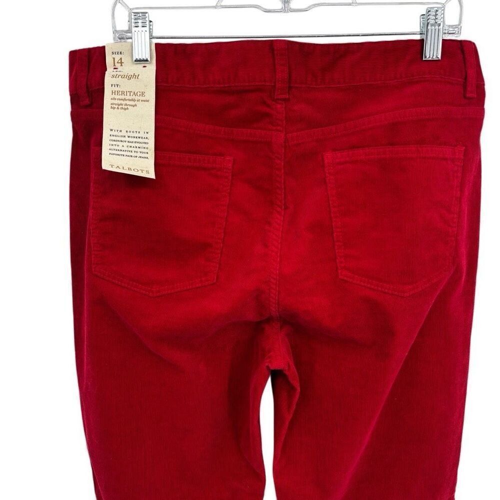 Talbots Heritage Corduroy Straight Leg Pants‎ Red Size 14 NWT - Picture 5 of 8